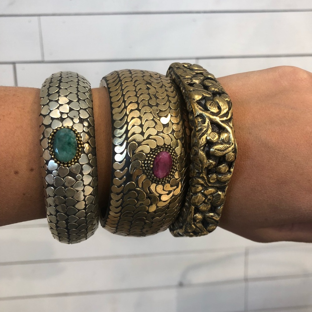 Goldfill bangles qty3